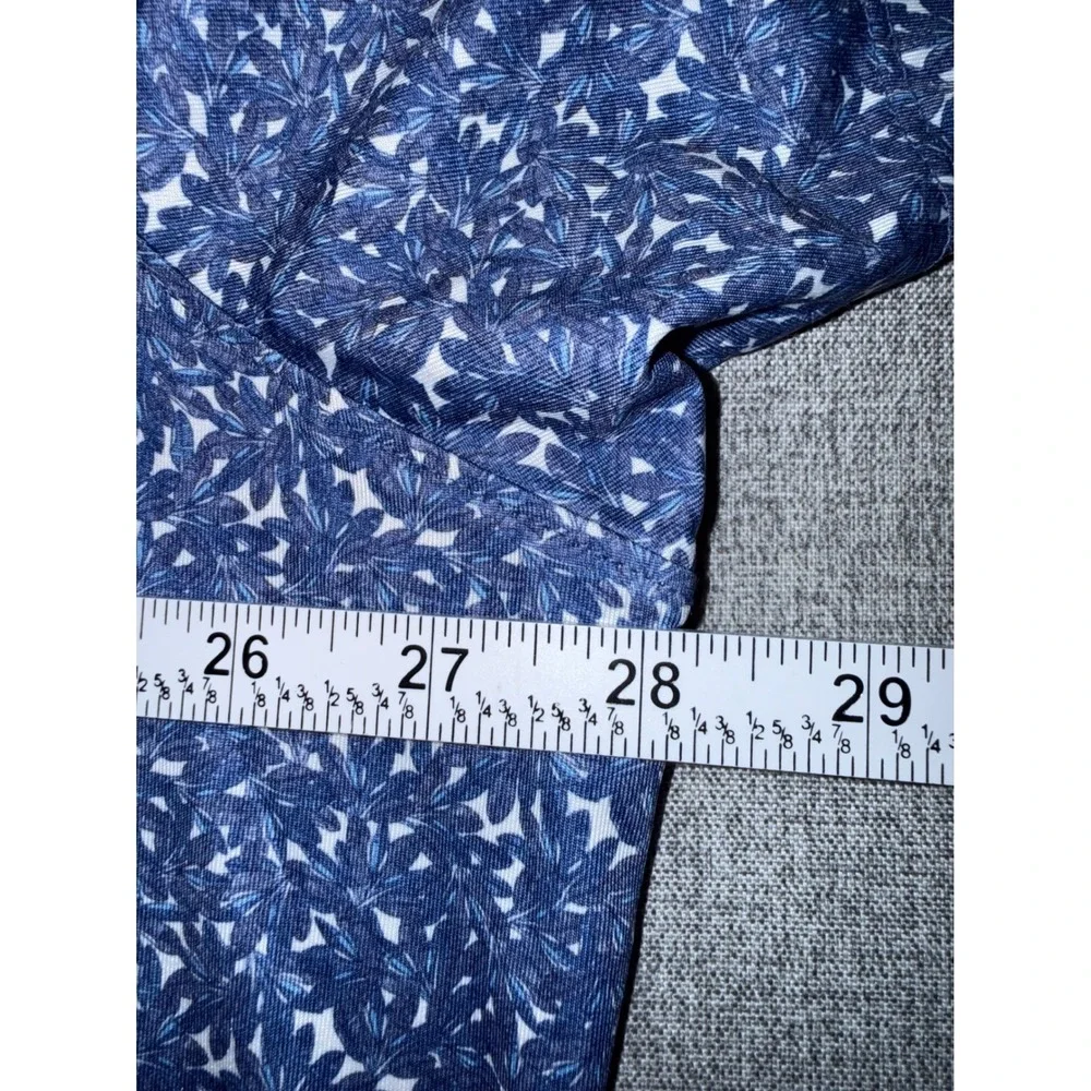 Johnnie-O Mens XXL Blue Floral Performance Polo Shirt Gainey Ranch UPF 50 Golf - Picture 5 of 10